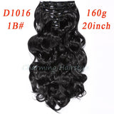 160g 7pcs/set clips in hair extension long Curly Fake hair pieces 16 clip in false hair extensions Multicolor Cheap hairpiece