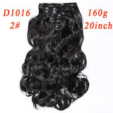 160g 7pcs/set clips in hair extension long Curly Fake hair pieces 16 clip in false hair extensions Multicolor Cheap hairpiece