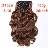 160g 7pcs/set clips in hair extension long Curly Fake hair pieces 16 clip in false hair extensions Multicolor Cheap hairpiece