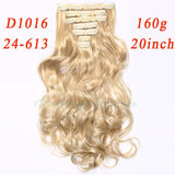 160g 7pcs/set clips in hair extension long Curly Fake hair pieces 16 clip in false hair extensions Multicolor Cheap hairpiece