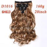 160g 7pcs/set clips in hair extension long Curly Fake hair pieces 16 clip in false hair extensions Multicolor Cheap hairpiece