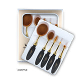5PCS Rose Gold Oval Make Up Brushes MULTIPURPOSE Makeup Brush Set  Professional Makeup Brush Foundation Powder Brush Kit in BOX
