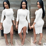 Bodycon Dress 2016 Women Winter Dress Long Sleeve BlackTurtleneck Warm Cotton Sexy Club Bandage Party Dresses