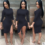 Bodycon Dress 2016 Women Winter Dress Long Sleeve BlackTurtleneck Warm Cotton Sexy Club Bandage Party Dresses