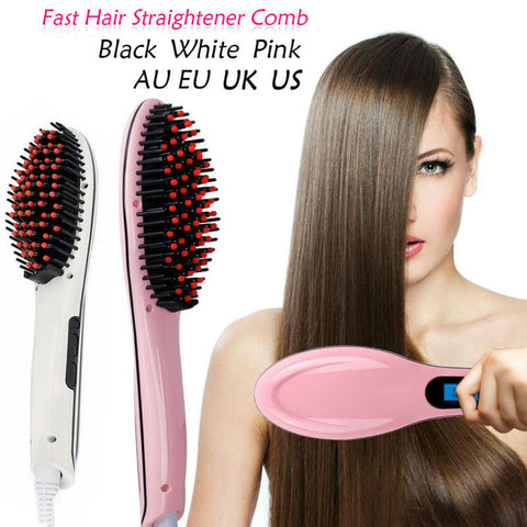LCD Electric Brush Hair Straightener Comb Auto Massager Straightening Irons Simply Fast Hair Straightener Combs Escova alisadora