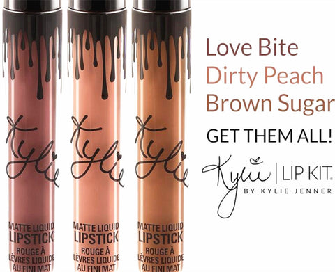 kylie jenner lip kit liquid lip gloss lipsticks love bite dirty peach brown sugar matte kits Bundle birthday edition cosmetics