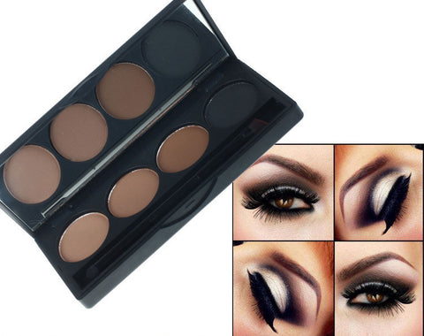 Professional sale 4 colour EYEBROW Powder/Shadow Palette With Double Ended Brush Make Up Eyebrow pencil