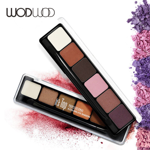 Glitter Eye Shadow Palette Make up with Eyeshadow Brush Matte 6 Colors Natural Earth Colorpop Wodwod Brand Naked Balm Maquiagem