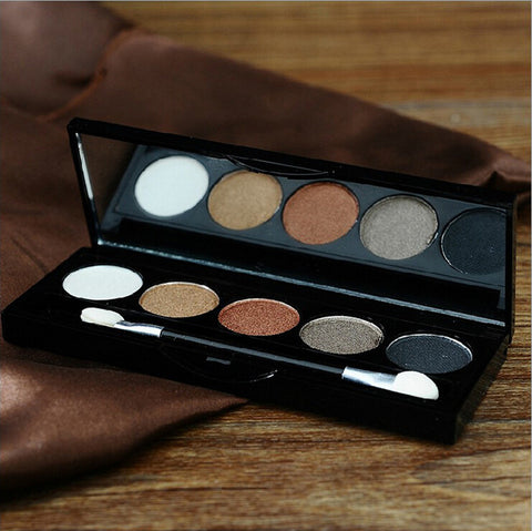 5 colors Natural Makeup Basic Cosmetics Glitter Eye Smoky shadow palette professional make up Matte palettes brush