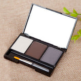 Free Shipping New Arrive Professional 3colour Waterproof Natural EYEBROW Powder/Shadow Palette With Brush Make Up Eyebrow HMU001