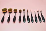 Free Shipping Hot Makeup brush Gold Black 10 Piece Tooth-shape Foundation Powder Brush