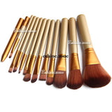 12pc Gold Makeup Cosmetic Brushes Set Powder Foundation Eyeshadow Lip Brush Tool