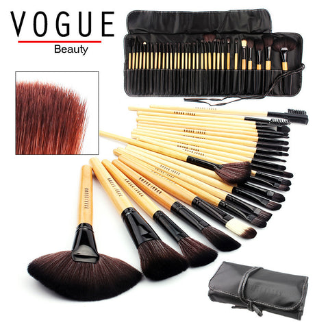 32 PCS Makeup brushes set  pincel maquiagem professional Make up maquillaje goat hair kit Cosmetic Set Brush+ Black Leather Bag