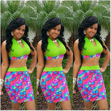 New Fashion 2 Piece Women Bandage Dress Sexy Floral Printing Bodycon Dresses to party vestido de festa	BK127