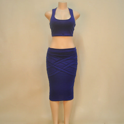 2016 Spring Summer Casual Vestidos 2 Piece Sets Women's Slim Midi Bodycon Tunic Sexy Club Outfit Party Elegant Bandage Dresses