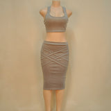 2016 Spring Summer Casual Vestidos 2 Piece Sets Women's Slim Midi Bodycon Tunic Sexy Club Outfit Party Elegant Bandage Dresses