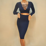 2016 Women Sexy Bodycon Dress  Night Club  2 pcs Bandage Dress Suit Long Sleeve Slim Pencil Dress Short Slim Cheap Dress Robe