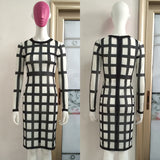 Vestidos 2016 Summer Style Plaid Print Bodycon Dress Women Black Night Clubwear Evening Party Sexy Semi Sheer Bandage Dresses