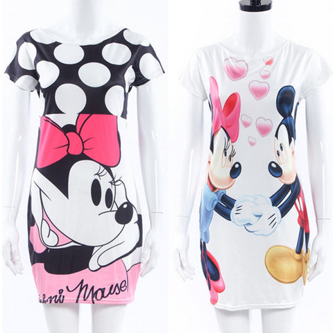 2016 Vestidos Cartoon Print Slim Bodycon Pencil Dress Fashion Women Summer Casual Dress Lady Tshirt Office Bandage Dress