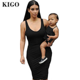 KIGO Summer Womens Dress Kim Kardashian Dress O Neck Sleeveless Black Casual Bodycon Bandage Dress Sexy Club Wear Vestidos Robe
