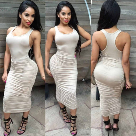 KIGO Summer Womens Dress Kim Kardashian Dress O Neck Sleeveless Black Casual Bodycon Bandage Dress Sexy Club Wear Vestidos Robe