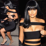 Hot Sale Women's Bandage Dress Sexy Black Hollow Out Hip Package Slim Dress Women Nightclub Dress Free Shipping