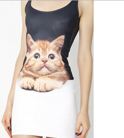 Black Milk Women Dresses Summer Style Black White Cartoon Vestidos Digital Printing CAT Kawaii Dresses Bandage Pencil Dress