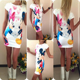 Vestidos 2016 Print Slim Pencil Dresses Party Plus Size Women Clothing Cute Casual Bandage Bodycon Summer Dress Robe