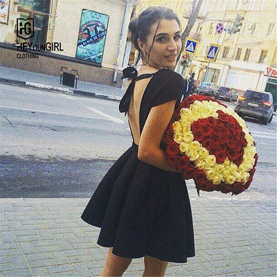 HEYounGIRL 2016 new summer sexy backless women dress bandage ball gown club dresses cute girl red vestidos  colors vestido