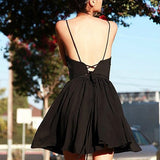 LEIZNY 2016 Summer American Apparel Women Dress Straps Cross Backless Deep V Neck Spaghetti Blue Striped Bandage Ladies Dresses