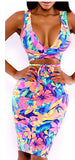 Bodycon Sexy Womens Deep V-Neck Print Party Bandage Twinset Dresses Vestidos 2016 New Arrival Fashion Summer Style Free Shipping