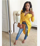 2016 New Listing Cheap Sexy Club Tshirt Long Sleeve Maxi Women Bandage Shirt Dress Deep V-neck Evening Party Dresses Promotions