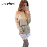 2016 Spring European Brand New Long Sleeve Fashion Casual Mini Vestidos Party Stretchy Bodycon Gowns Women Bandage Lace Dress