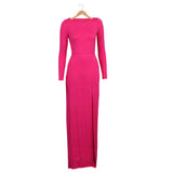 Free Shipping Sexy Bandage Long Sleeve High Side split Maxi Women Dress Plus Size Party Clubwear Vestido de desta Bodycon Dress